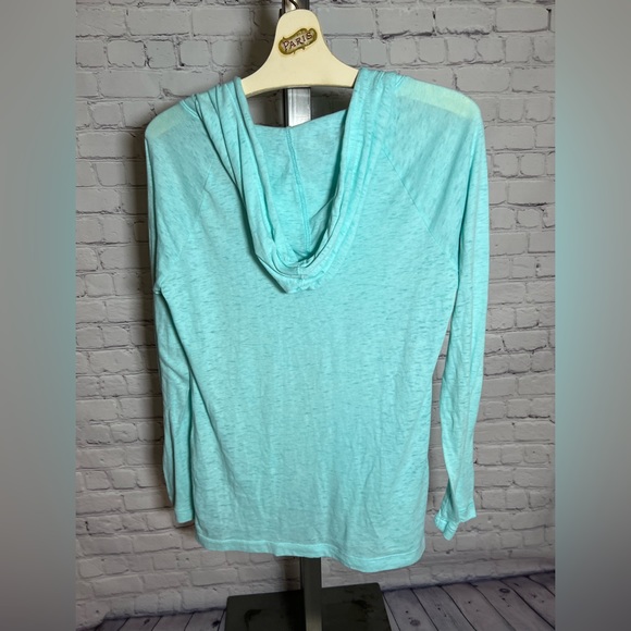 No Boundaries hooded light weight long sleeve top. Size: M (7-9) Aqua Color. - Picture 2 of 8